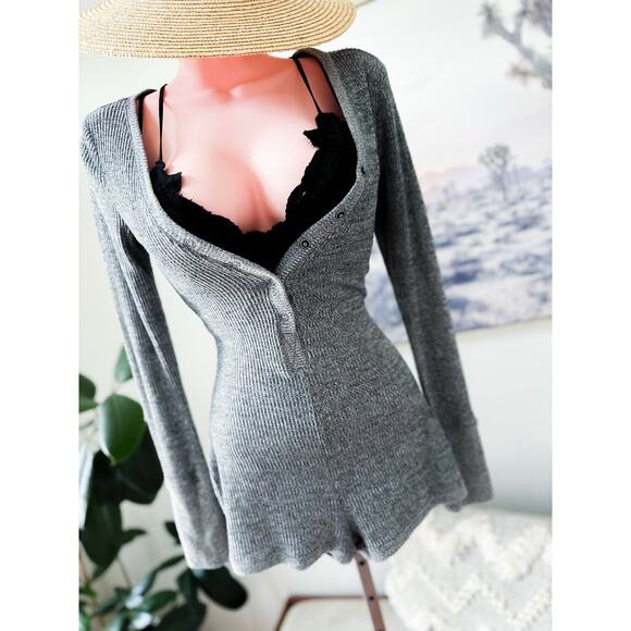 Barefoot in the Quiet slow mornings Bodycon ribbed romper - Picture 1 of 3